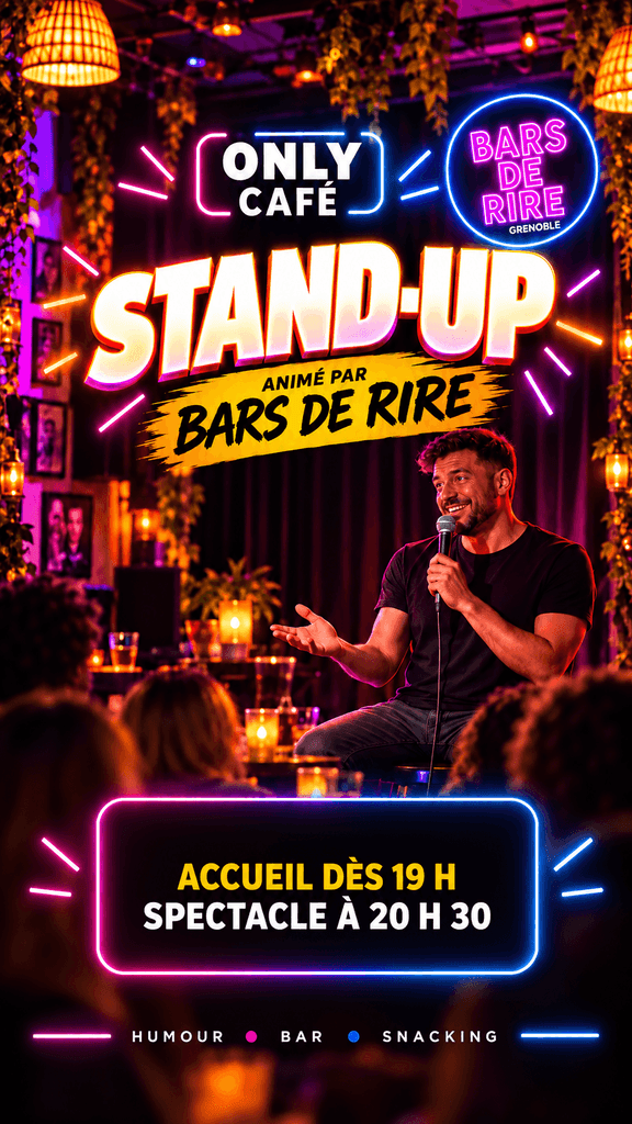 Affiche Soirée Stand Up Only Café Only The Brain.